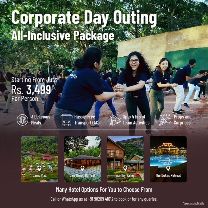 Corporate day outing near Mumbai all inclusive packages